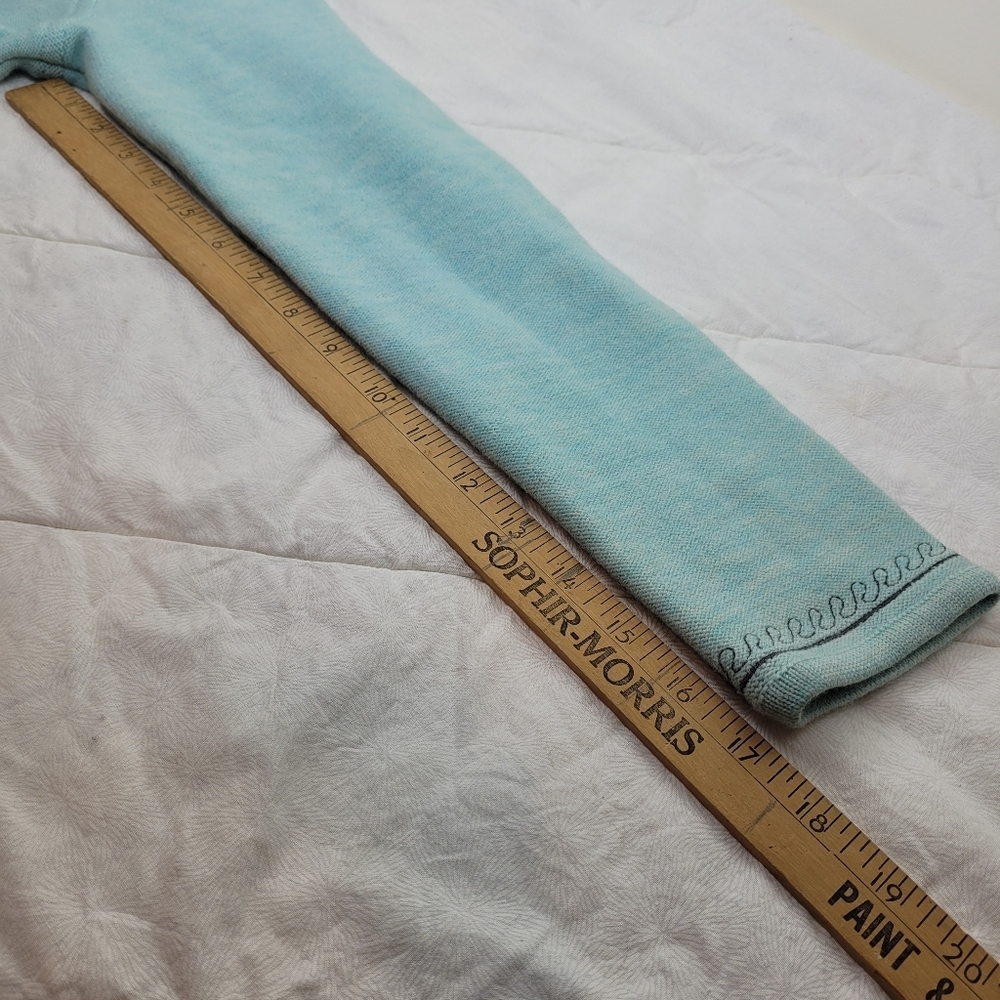 Pendleton 100% wool pale aqua zipper cardigan collar gray embroidery grandma XS - Picture 7 of 11